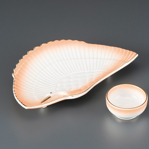 01120-331 オレンジ吹鶴刺身皿|業務用食器カタログ陶里30号