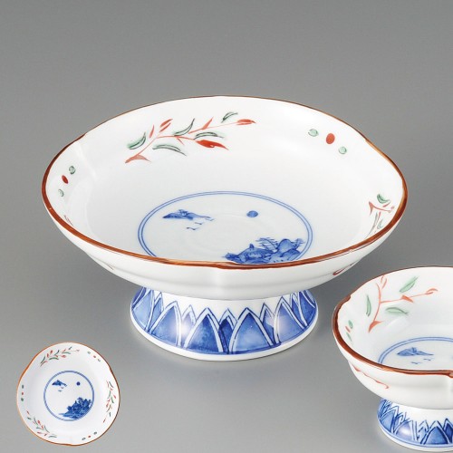 01301-081 赤絵京山水刺身|業務用食器カタログ陶里30号