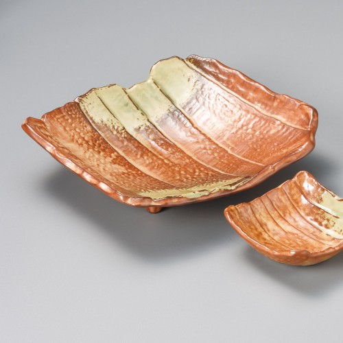 01303-461 伊賀灰釉(四つ足)寄木和皿|業務用食器カタログ陶里30号
