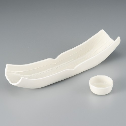 01405-281 一珍ストライプ皿型尺二前菜皿|業務用食器カタログ陶里30号