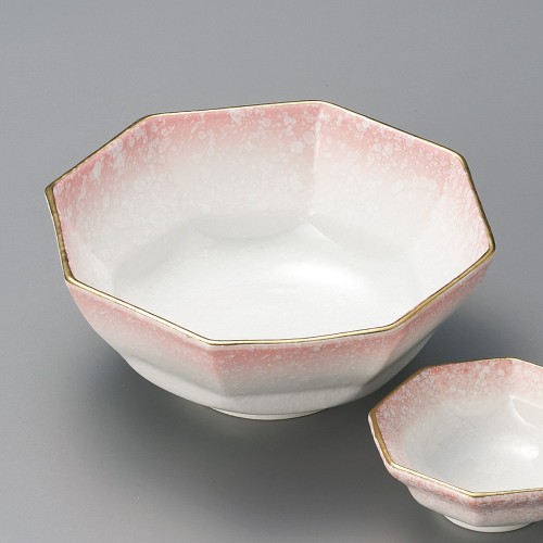 01507-321 ピンク吹八角刺身鉢|業務用食器カタログ陶里30号