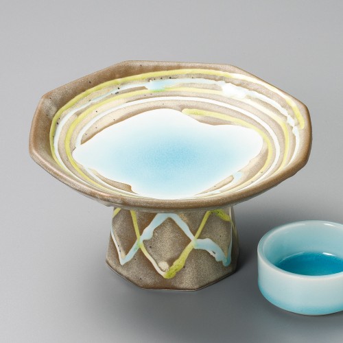 01515-471 湖水青白(八角)高台皿|業務用食器カタログ陶里30号