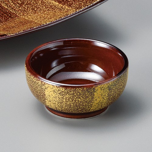 01520-251 アメ釉金タタキ丸千代口|業務用食器カタログ陶里30号