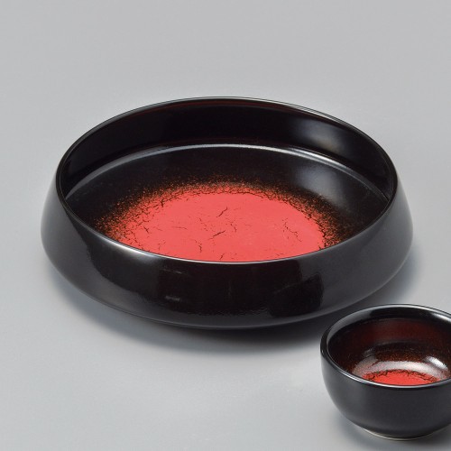 01810-471 黒釉赤吹くくり型5.0鉢|業務用食器カタログ陶里30号