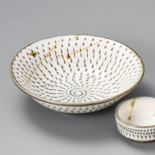 02037-461 手彫り(飛びカンナ)5.0鉢|業務用食器カタログ陶里30号