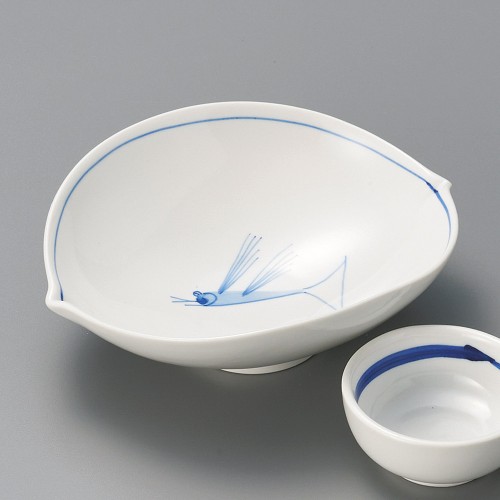 02039-451 魚画楕円向付|業務用食器カタログ陶里30号