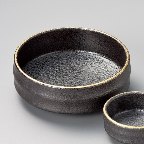 02315-641 いぶし金刺身鉢|業務用食器カタログ陶里30号