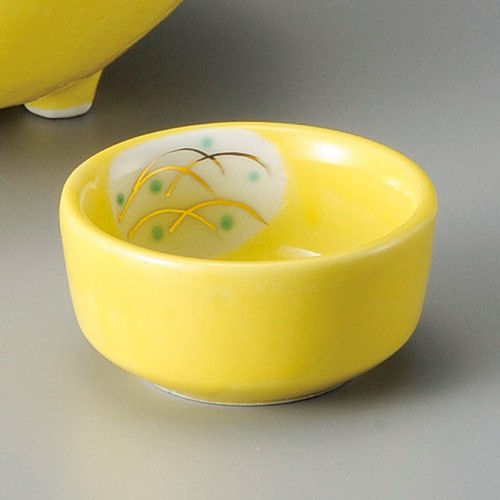 02320-071 黄釉赤絵うさぎ丸千代口|業務用食器カタログ陶里30号