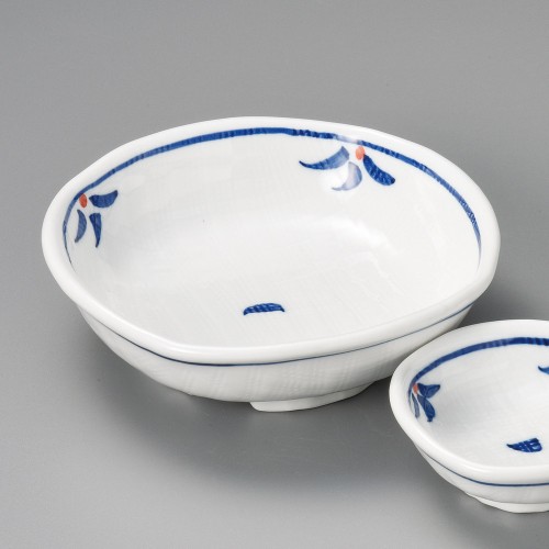 02423-131 青い花刺身鉢|業務用食器カタログ陶里30号