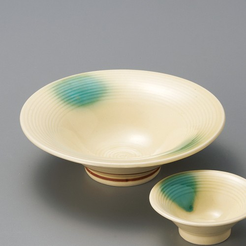 02431-321 緑釉吹反刺身鉢|業務用食器カタログ陶里30号