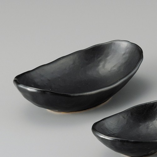 02735-331 黒マット楕円向付|業務用食器カタログ陶里30号