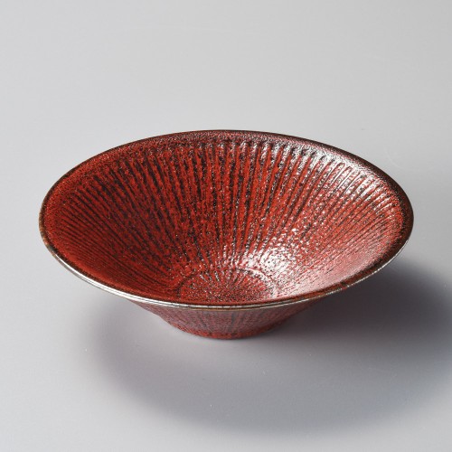 03812-301 紅柚子天目しのぎ彫6.3寸向付|業務用食器カタログ陶里30号
