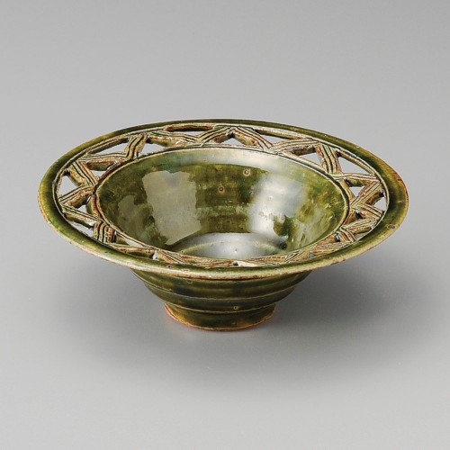 03916-181 織部 透かしリム 小鉢(手造り)|業務用食器カタログ陶里30号