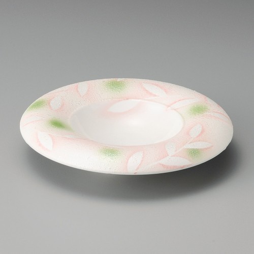 04006-181 ラスターピンク芦ハット型前菜皿|業務用食器カタログ陶里30号