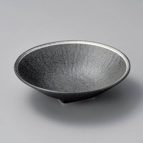 04304-471 黒結晶プラチナとちり丸皿|業務用食器カタログ陶里30号