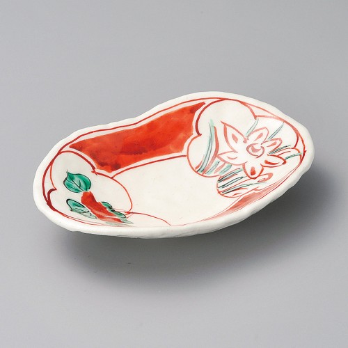 04504-521 赤絵楕円向付|業務用食器カタログ陶里30号