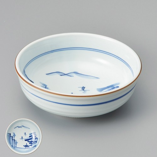 04609-461 (強)渕錆山水5.5丸鉢|業務用食器カタログ陶里30号