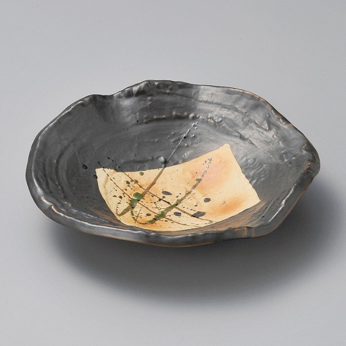 04612-471 黒釉波渕平鉢|業務用食器カタログ陶里30号