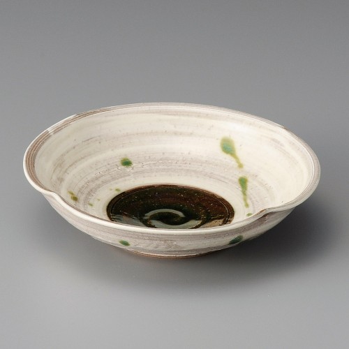 04619-121 粉引織部散し四方押し向付|業務用食器カタログ陶里30号