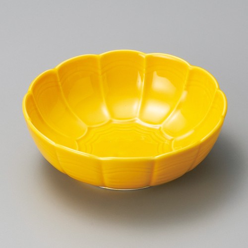05310-121 黄菊形カゴメ鉢|業務用食器カタログ陶里30号