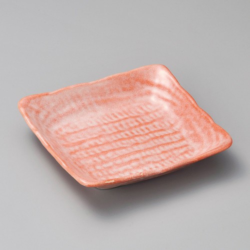 05419-291 赤楽正角皿|業務用食器カタログ陶里30号