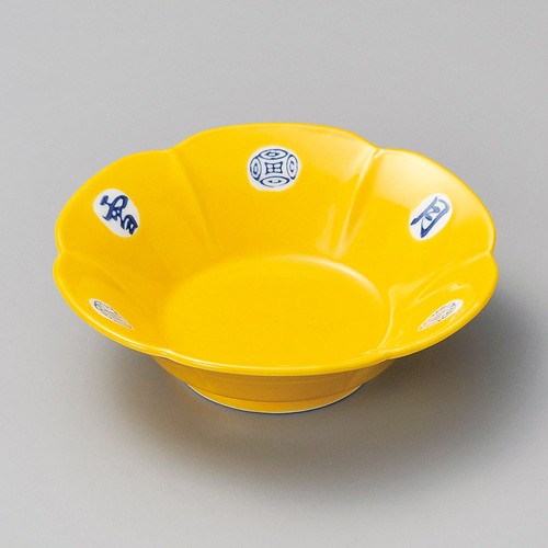 05515-471 黄釉雪月花向付|業務用食器カタログ陶里30号