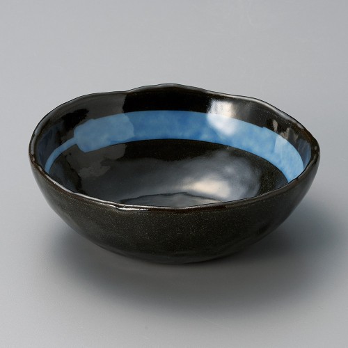 06910-131 黒化粧青帯5.0鉢|業務用食器カタログ陶里30号