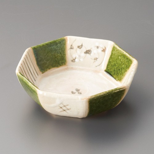 07417-141 志野織部 八角小鉢 唐草絵|業務用食器カタログ陶里30号