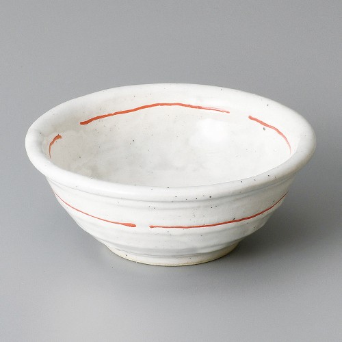 07521-191 白刷毛赤い糸4.5中鉢|業務用食器カタログ陶里30号