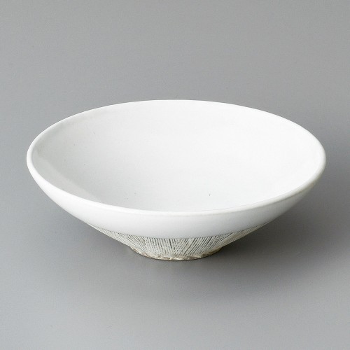 07614-451 櫛目彫4.5浅鉢(ホワイト)|業務用食器カタログ陶里30号