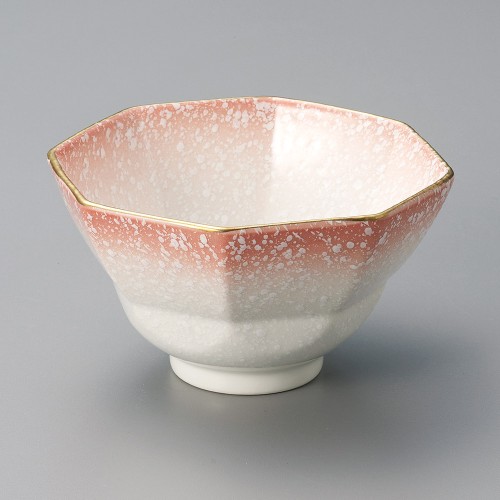 07709-321 ピンク吹八角向付|業務用食器カタログ陶里30号