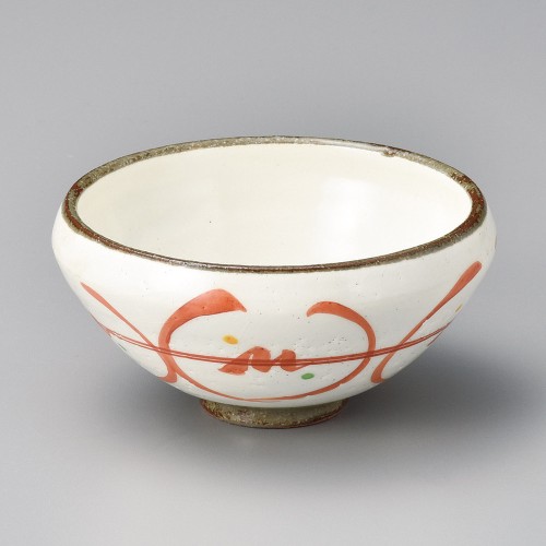 07818-221 萩粉引(赤絵)平小鉢|業務用食器カタログ陶里30号
