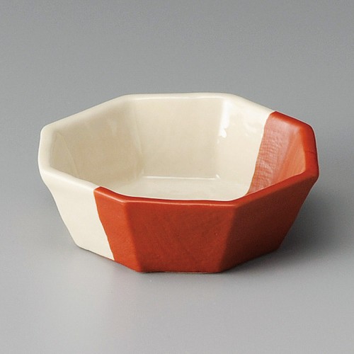 08302-151 紅ぬり分け八角小鉢|業務用食器カタログ陶里30号