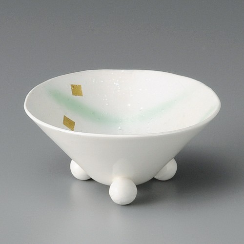 08609-181 強化金箔ヒワ吹きラスター三ツ足小鉢|業務用食器カタログ陶里30号