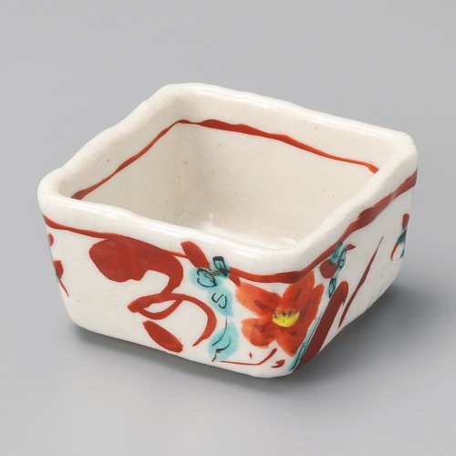 08614-451 志野赤絵角小鉢|業務用食器カタログ陶里30号