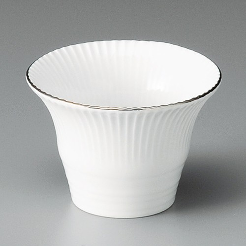 08703-031 渕プラチナ白釉菊型仲付|業務用食器カタログ陶里30号