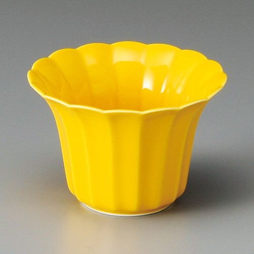 08713-401 黄釉菊割反型中鉢|業務用食器カタログ陶里30号