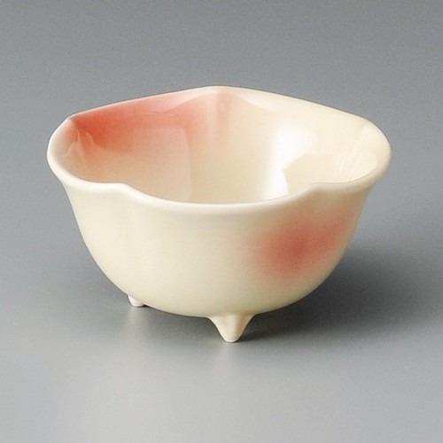 08719-151 紅ボカシ三ツ足3.5小鉢|業務用食器カタログ陶里30号