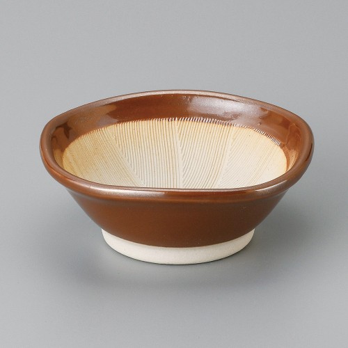 09022-581 茶角すり小鉢|業務用食器カタログ陶里30号