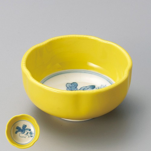 09030-471 黄釉かぶら小鉢|業務用食器カタログ陶里30号