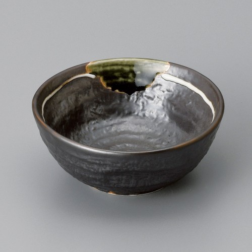 09119-191 鉄釉一珍ライン玉割小鉢|業務用食器カタログ陶里30号