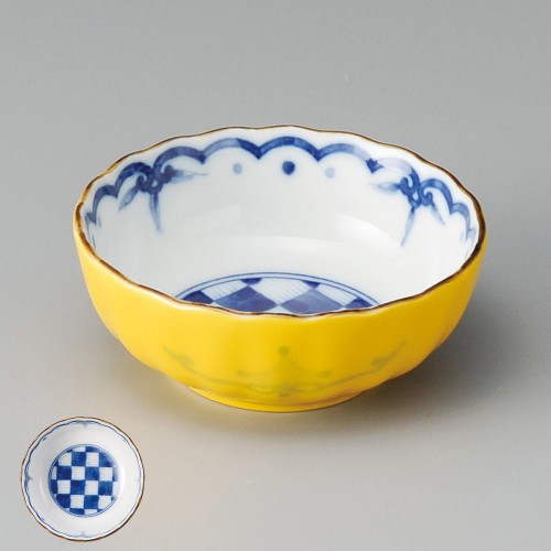 09125-301 黄市松菊型3.5鉢|業務用食器カタログ陶里30号