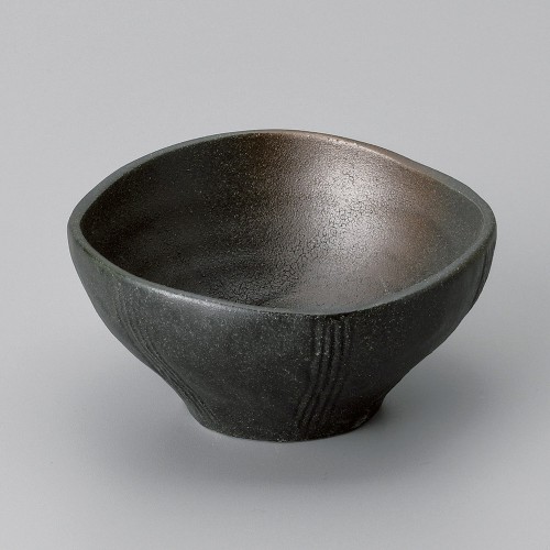 09214-341 黒備前三角小鉢|業務用食器カタログ陶里30号