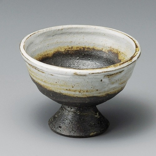 11117-431 炭化粉引流し高杯小付|業務用食器カタログ陶里30号