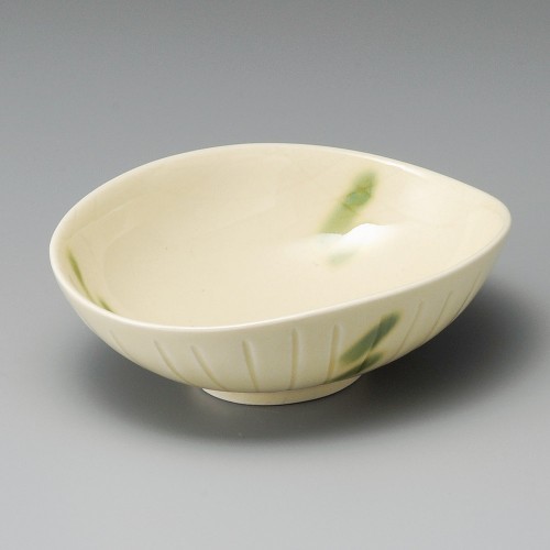 11437-311 黄釉織部流したわみ鉢(大)|業務用食器カタログ陶里30号