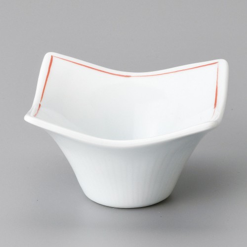 11750-131 赤ライン四方小鉢(小)|業務用食器カタログ陶里30号