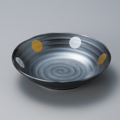 11935-021 金銀丸紋鉄結晶4.5鉢|業務用食器カタログ陶里30号