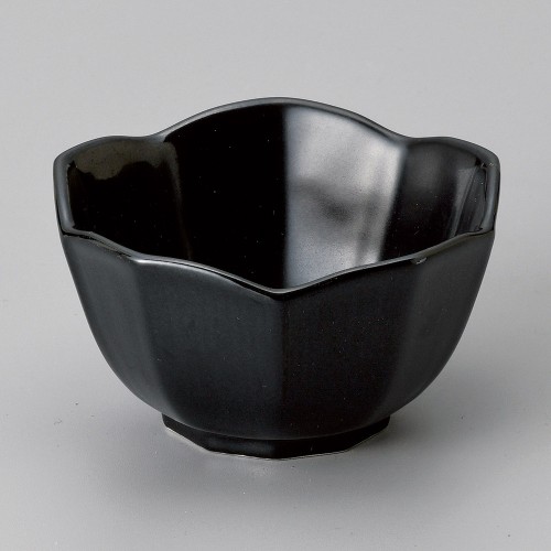 12030-461 黒釉(桔梗形)小鉢(大)|業務用食器カタログ陶里30号