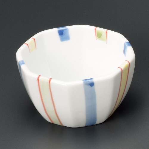 12503-461 三色だみ十草3.0八角丼|業務用食器カタログ陶里30号