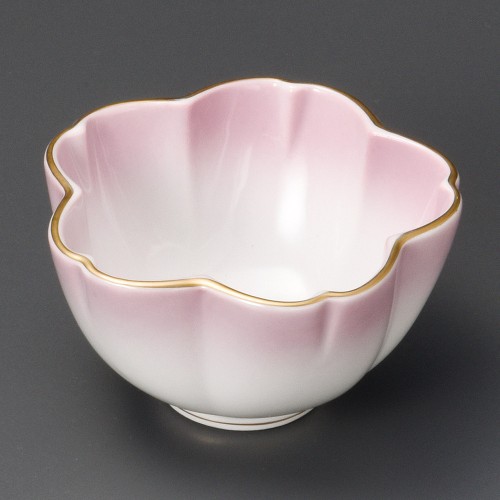 12519-461 ピンク吹口金3.0桜形丼|業務用食器カタログ陶里30号